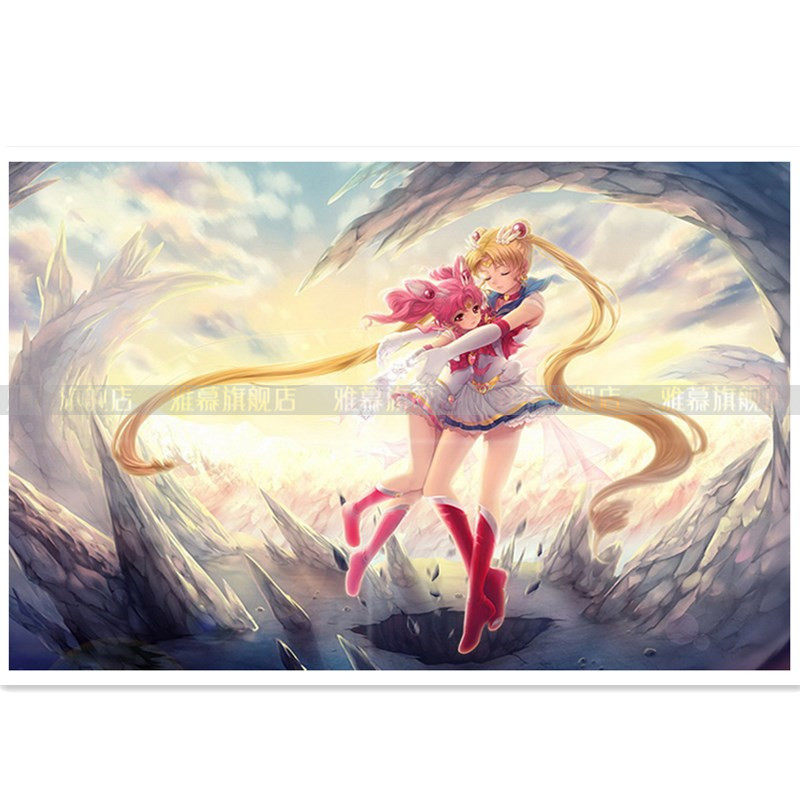 New printed DMC cross embroidered living room Children's bedroom Cartoon Cartoon Day Beauty Less Female Warrior 4