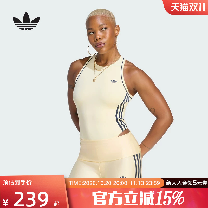 Adidas Adidas Trefoil Autumn Women's Training Fitness Sports Style Tight-Fitting Backless Jumpsuit Kt9470
