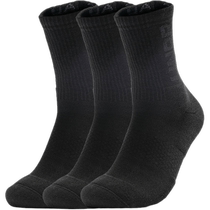 UA Under Armor long socks mens and womens socks basketball socks black sports socks three pairs of towel socks 1373084-001