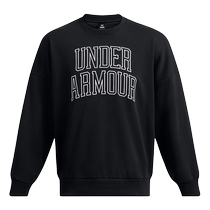 Under Armor UA mens casual sports LOGO printed simple solid color loose round neck sweatshirt 1386548-001