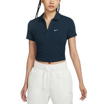 Nike womens short-sleeved lapel POLO shirt breathable embroidered small hook short sports T-shirt DV7885-478