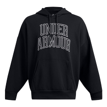 Under Armor UA mens casual sports simple and versatile large LOGO fashion hooded sweatshirt 1386549-001