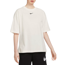 Nike short-sleeved womens big hook summer new OVERSIZE style loose round neck half-sleeved T-shirt HJ3947-133