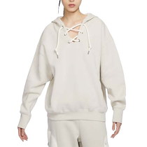 Nike Nike sweatshirt womens 2024 autumn new strap plus velvet warm embroidered hooded pullover FN1917-072