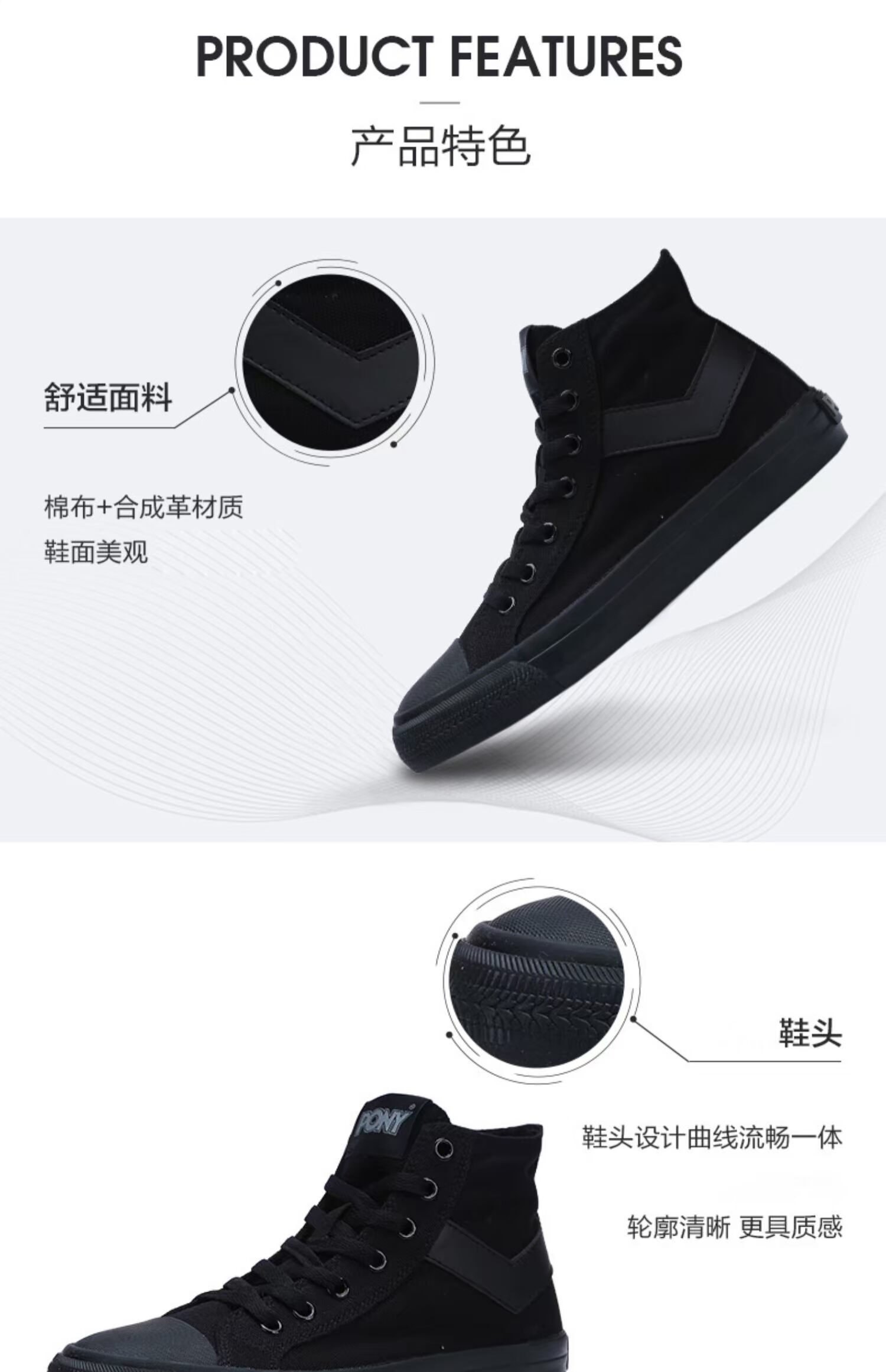 PONY Poni cổ điển giày vải cao cấp giày nam giày nữ 2019 đôi giày mùa hè 91M1SH12 - Plimsolls giày thể thao nữ đế cao