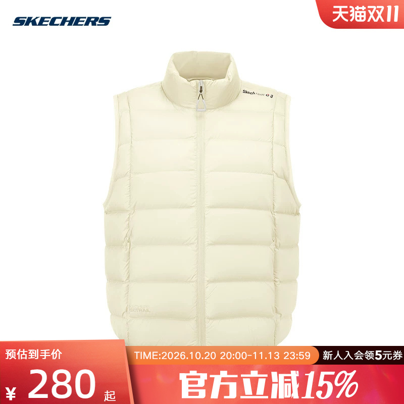 Skechers 2026 Winter Women's down Jacket Sports Casual Warm and Comfortable Vest P426W131