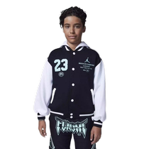 Jordan Nike mens and womens clothing big childrens knitted jacket autumn new coat baseball uniform jacket HQ7075-010