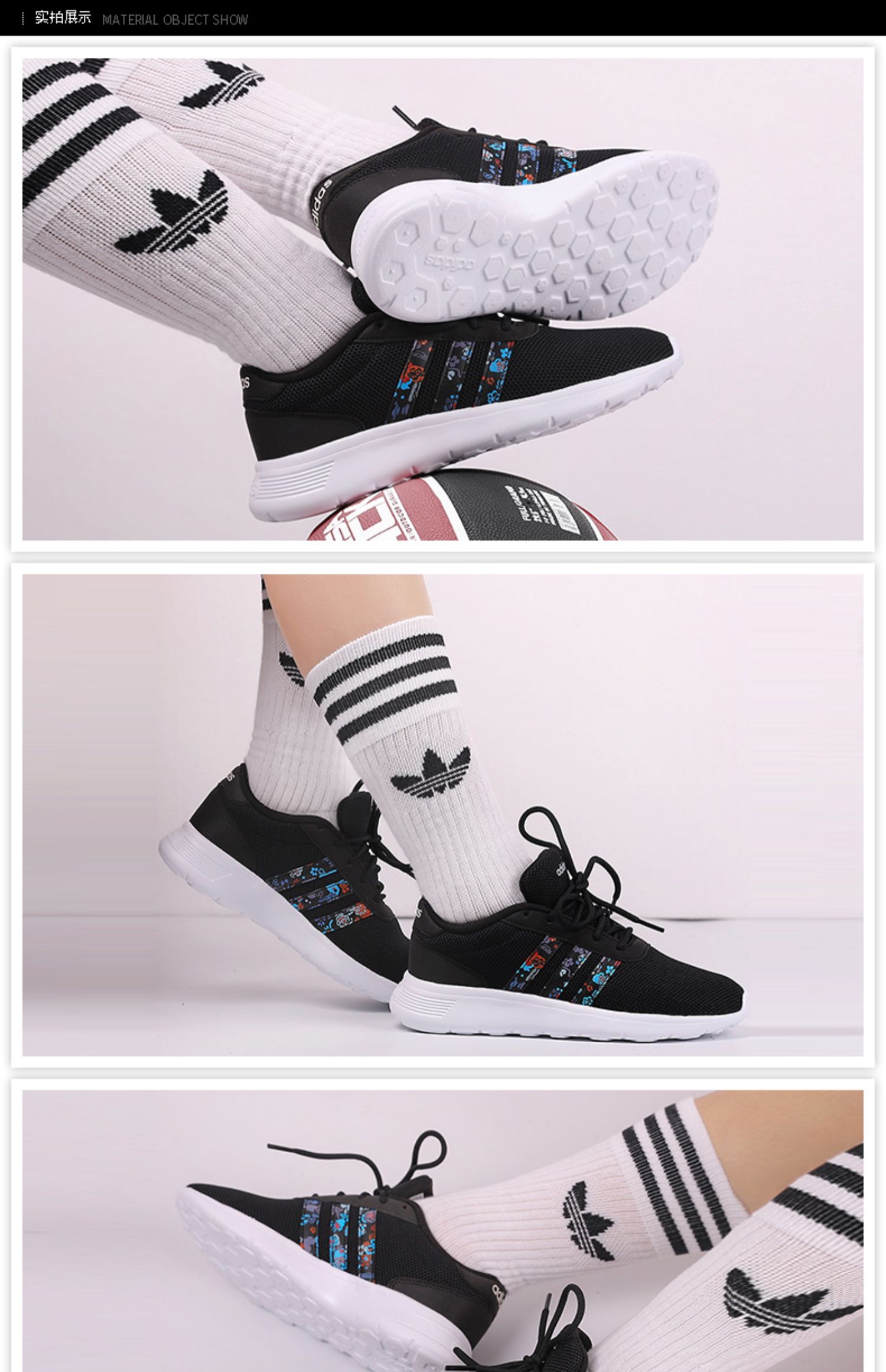 ADIDAS Giày nữ Adidas 2019 mùa xuân mới nhẹ giày chạy bộ giày thông thường G54536 vớ nữ