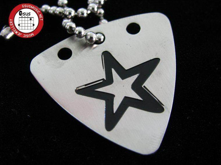 Watson musical instrument GsusMusic metal punk titanium steel paddle necklace ◆ Star five-pointed Star