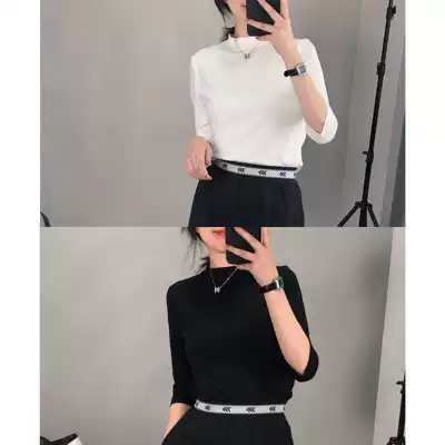 (Imported soft and comfortable) Fanle Studios 7 points sleeve fitting semi-turtleneck T-shirt base shirt 3 colors