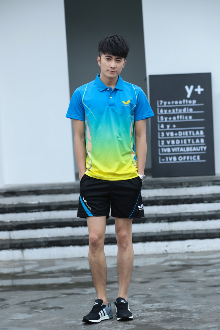 Nhanh chóng làm khô bướm đích thực bướm table tennis quần áo phù hợp với nam giới và phụ nữ mùa hè ngắn tay table tennis quần áo thể thao bàn chơi bóng bàn