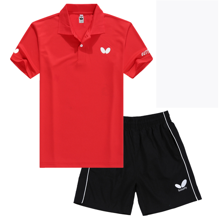 Thoáng khí chính hãng Bướm Bướm table tennis quần áo phù hợp với nam giới và phụ nữ mùa hè ngắn tay table tennis quần áo thể thao bàn bóng bàn loại tốt