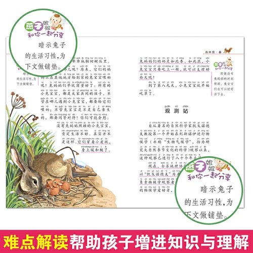 Подлинное место Spot Forest News Spring, летняя осень и зимняя книга четыре книги четыре цветных фото голосовой голосовой издание с Pinyin bi aiji One, два трех сорта.