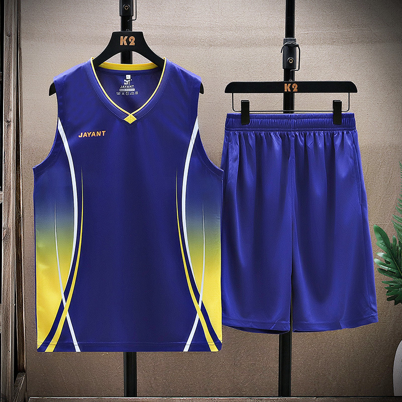 Basketball Uniform Set for Men, Game Training Team Uniform, Loose-Fitting Breathable Vest for College Students, Sleeveless Sports Suit