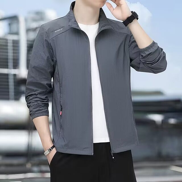 2023 ໃຫມ່ Ice Silk Sun Protection Clothing Men's Summer Thin Jackets Outdoor Casual Skin Clothing Fishing Sun Protection Clothing