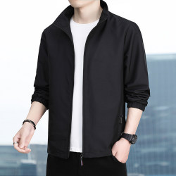 2023 Spring and Autumn Thin Men's Stand Collar Short Windbreaker Jacket Casual Jacket Men's Trendy Tops and Gowns for Men