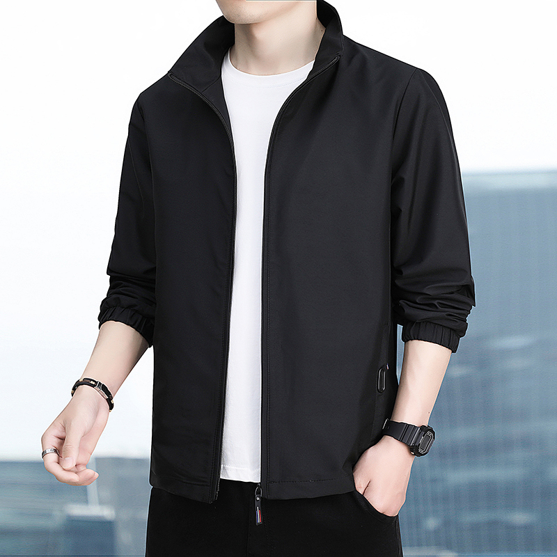 2026 Spring and Autumn Thin Men's Stand Collar Short Windbreaker Jacket Casual Jacket Men's Trendy Top Coat