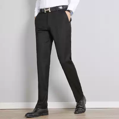 Autumn new men's autumn thick business slim trousers youth squad leader pants Korean version of small foot suit pants