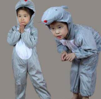 十二生肖儿童卡通动物老鼠连体衣男女舞台表演出服亲子六一万圣节