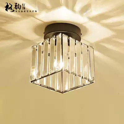 American balcony ceiling lamp Aisle lamp Corridor lamp Entrance lamp Simple personality creative wrought iron crystal lamp