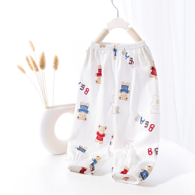Baby Mosquito-Repellent Pants Summer Thin Pure Cotton Boys' Casual Long Pants Girls' Stylish Lantern Pants Breathable — 3