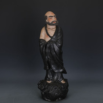Jingdezhen Sculpture Porcelain Zeng Shandong Kiln Color Black Glazed Dharma Statue 1980s Factory Goods Ancient Porcelain Antiques