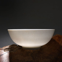 Daming Chenghe sweet white porcelain carving dragon and phoenix pattern Thin tire Tianzi bowl imitation official kiln ancient porcelain antique collection