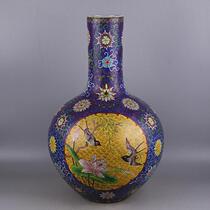 Daqing Qianlong enamel color pinching flowers and birds pattern celestial kiln return ancient porcelain antique antique collection