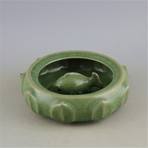Ruzhou Donggou kiln plum green fish pattern lotus flower wash Song Gaozong Shaoxing fifteen years of antique antique collection
