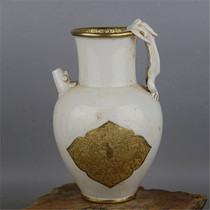 Song Dynasty Ding kiln handmade porcelain gold inlaid gold pot unearthed old goods antique porcelain antique collection ornaments
