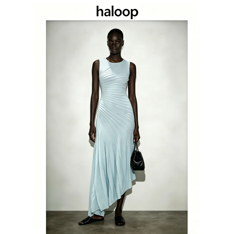 Haloop Super Slimming Comfortable Tencel Asymmetrical Skirt Summer Sleeveless Waist-Cinching High-End Drape Tank Dress Long Dress Haloop Super Slimming Comfortable Tencel Asymmetrical Skirt Summer Sleeveless Waist-Cinching High-End Drape Tank Dress Long Dress