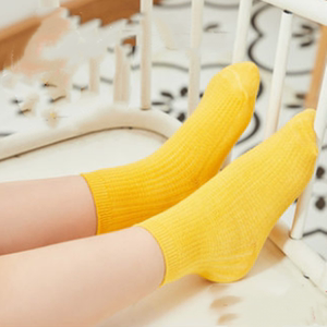 【4双】儿童纯棉袜子春秋中筒糖果色袜