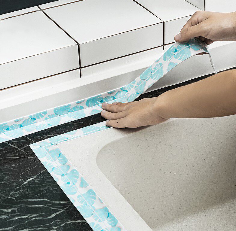 Kitchen Pool Sink Gap Patch Waterproof Sticker Dishwater Pool Breakwater Anti-Hair-proof Anti-Moisture and Beauty Sewn Sticker-Taobao