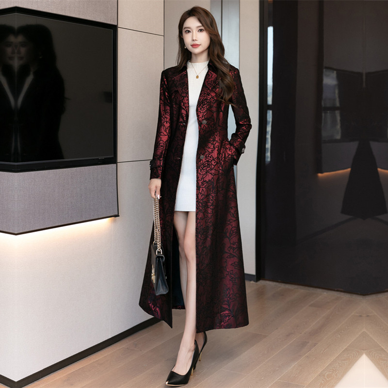 Women's Trench Coat 2025 New Spring and Autumn Long Style over the Knee This Year's Trendy Mom-Style Fashionable Coat Extra Long to the Ankle