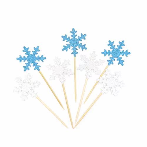 TooMeeCrafts Glitter Snowflake Cupcake Topper Christma