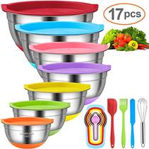 Mixing Bowls with Airtight Lids CHAREADA 17pcs Sta