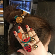 South Korea Dongdamen Czech drilling fruit rope watermelon strawberry pineapple hair ring cute pill head rope adult hair decoration
