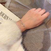 Niche design circle diamond bracelet female Japanese and Korean version of ins cold style simple personality bracelet hand jewelry