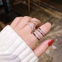 Japanese and Korean ins Net Red Tide people atmospheric Chic minimalist multi-layer ring cold wind food ring girlfriends ring accessories