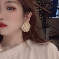 Advanced sense of European and American temperament New exaggerated metal woven big ring stud female personality big earrings tide girl earrings