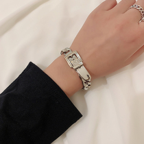 ins cold style simple street chain bracelet belt buckle do old metal bracelet hand jewelry for men and women