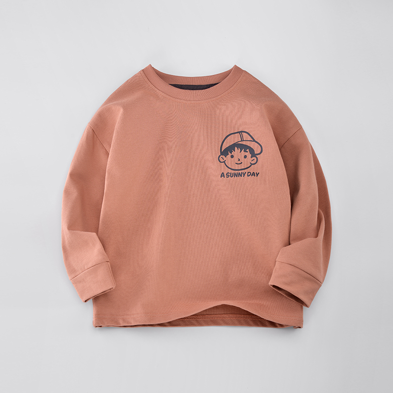 Children's clothing 2023 fall new boy long sleeve t-shirt pure cotton CUHK Tong neutral cover headshirt blouses Korean version-Taobao