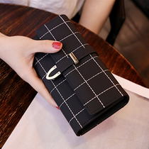 Hong Kong 2022 new wallet cross section Large capacity Frosted Cow Leather Fashion Hand Grab Bag Womens Style Ticket Holder