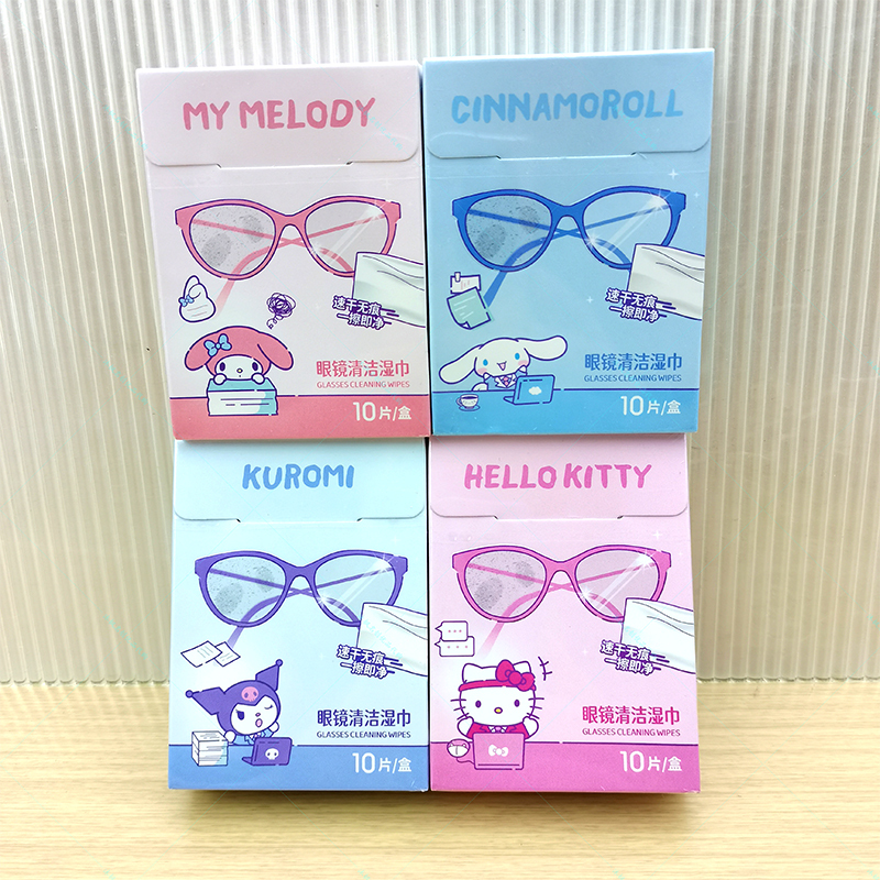 Miniso Sanrio Family Glasses Cleaning Wipes Melody Wipes Lenses to Make Them Bright and Quick-Drying