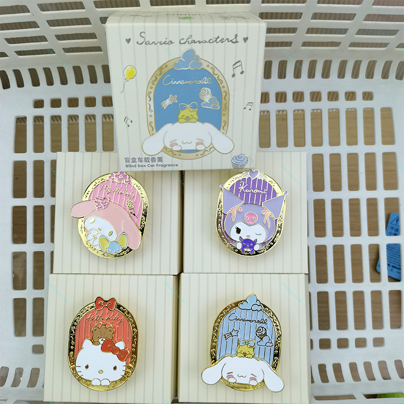 Miniso Sanrio Blind Box Car Air Freshener Hello Kitty My Melody Kuromi Metal Version