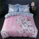 Một gia đình của giường Bốn bông cotton dày 1.8 / 2.0m đơn giản lanh giường chăn bốn bộ Trung Quốc gió - Bộ đồ giường bốn mảnh