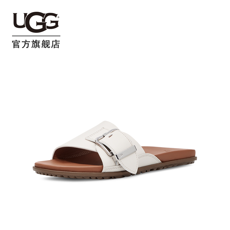 UGG2022夏季新款女士休闲平底露趾金属搭扣凉鞋一字凉拖 1128630