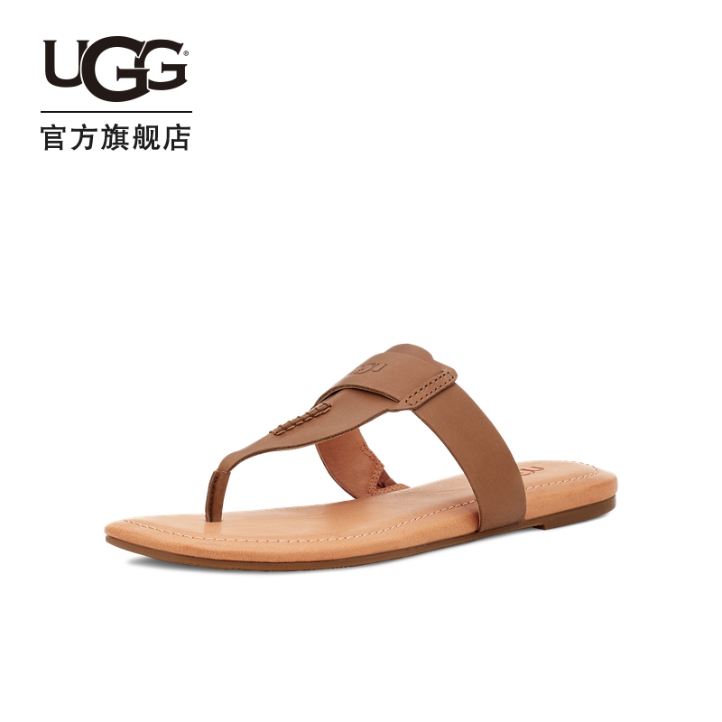 UGG2021春夏女士凉鞋夹脚沙滩鞋休闲舒适简约平底凉拖鞋 1119756