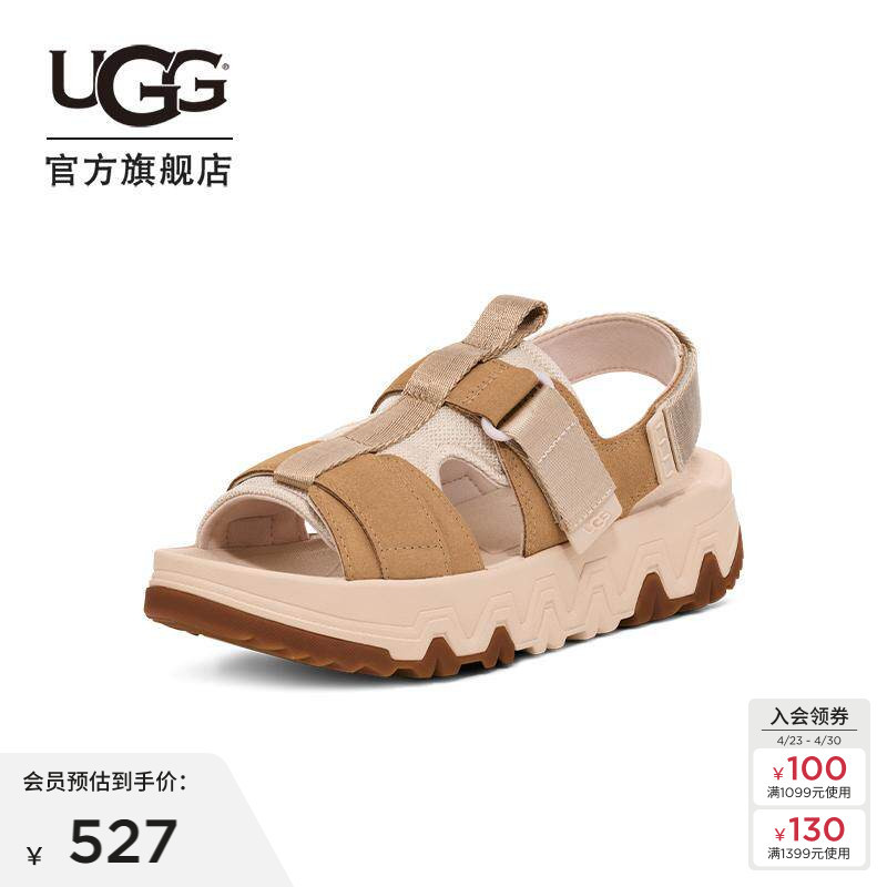 Ugg Summer Women's Fashionable and Comfortable Thick-Soled Open-Toe Velcro Strap Casual Sandals 1167496
