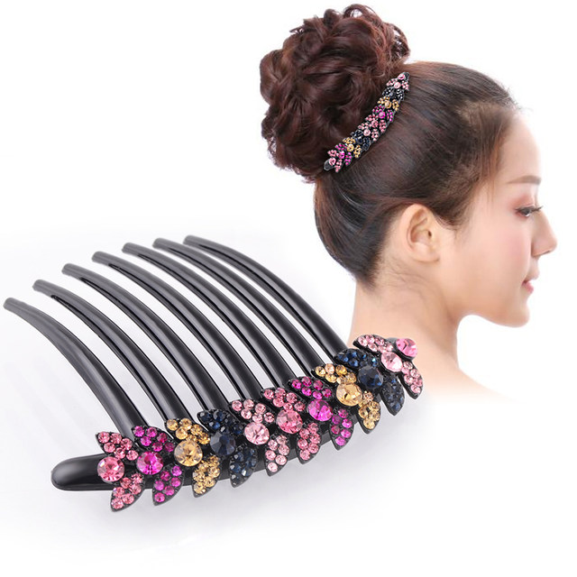 Insert comb plate hair set hair comb hairpin rhinestone hair accessories hair clip head flower fashion clip elegant top clip headdress female